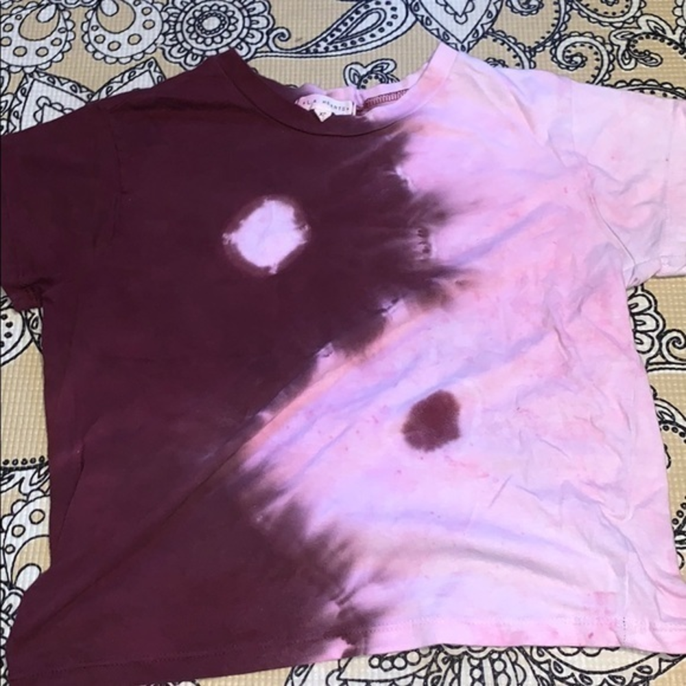 Pacsun tie dye Yingying pink crop top T-shirt